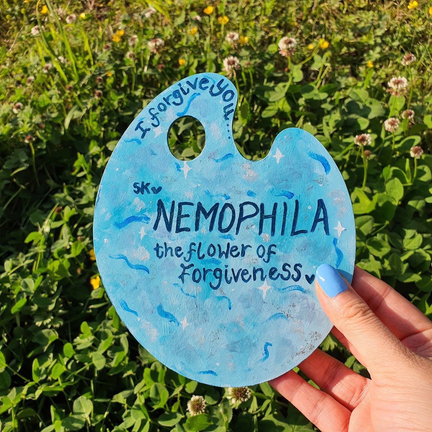 Flower Essence Nemophila Forgiveness Original Painting