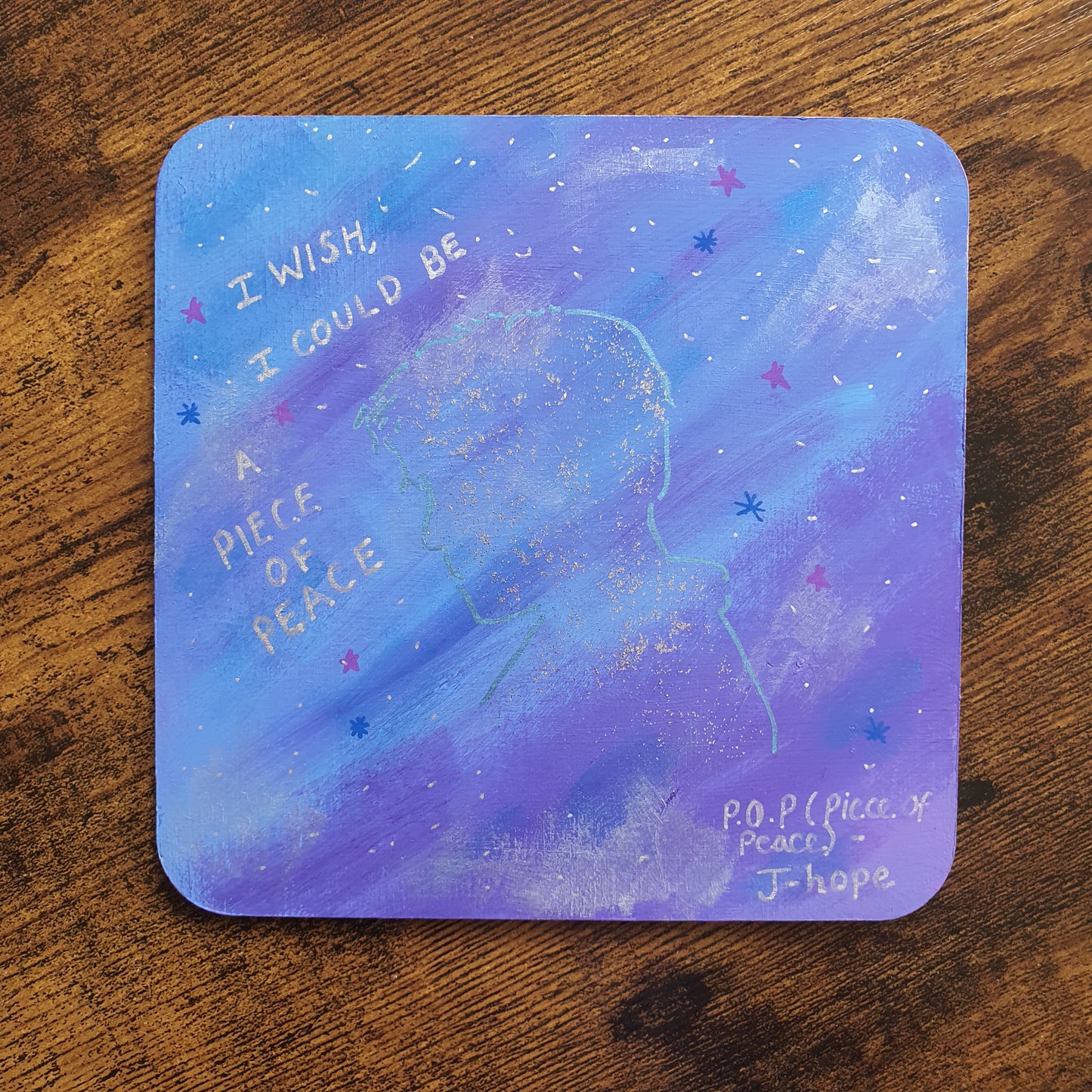 BTS Jhope - Piece of peace inspired Wooden Art Painting