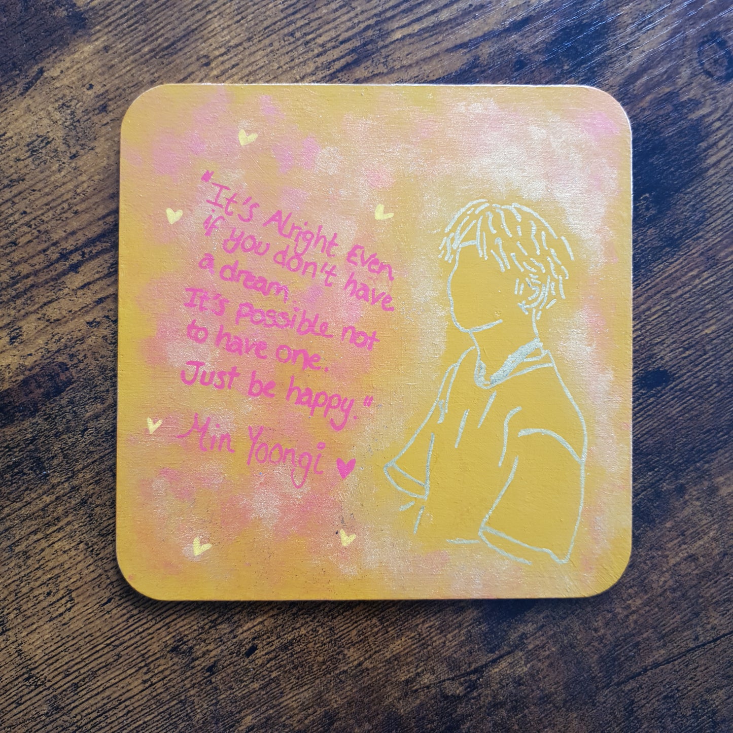 BTS Suga (Yoongi) - Quote Wooden Art Painting