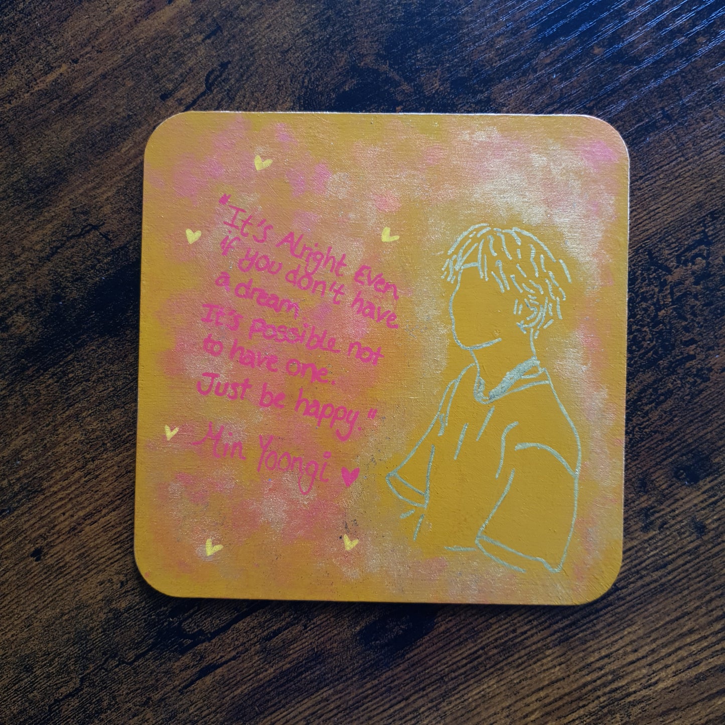 BTS Suga (Yoongi) - Quote Wooden Art Painting