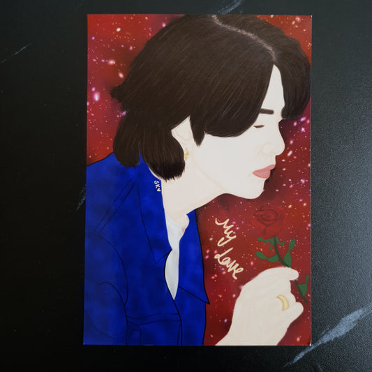 BTS Yoongi (Suga) - Rose Art Print