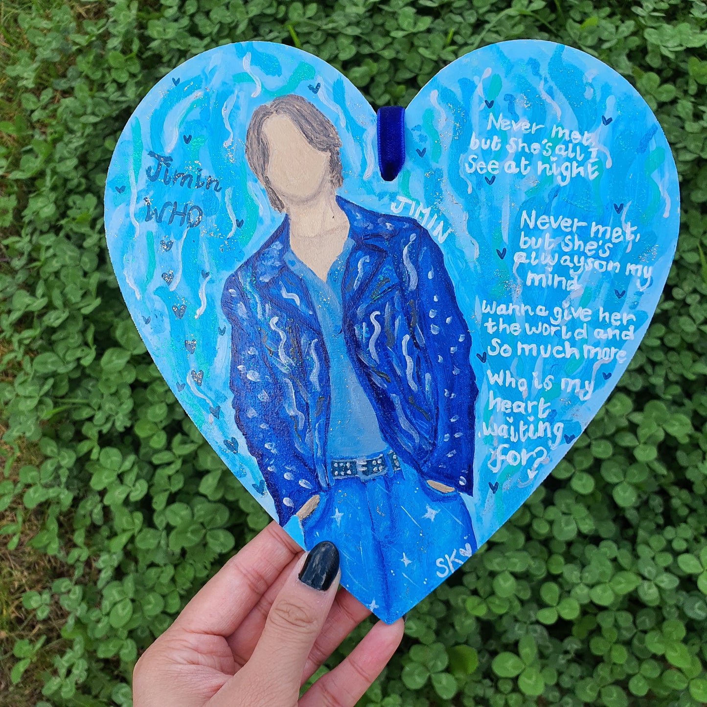 BTS Jimin Who MV inspired Heart Wall Hanging Painting