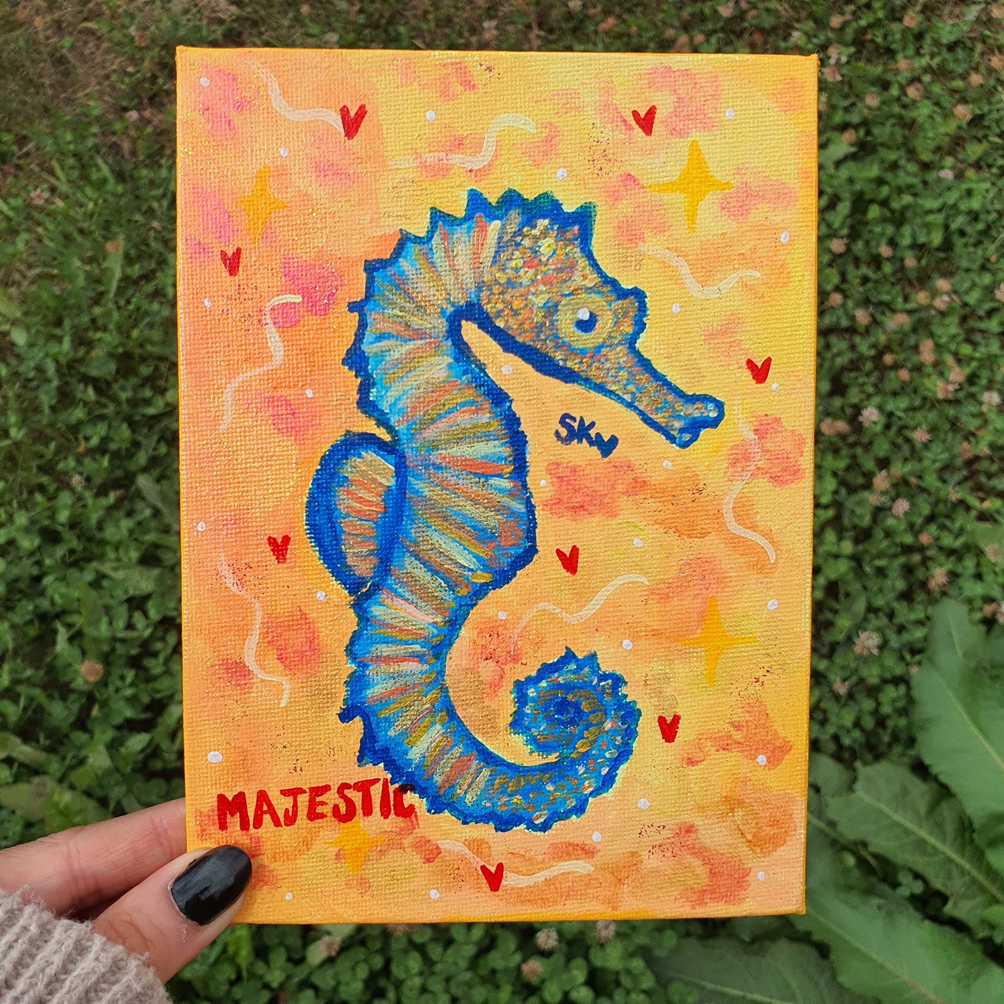 Seahorse Spirit Animal Canvas Original Painting