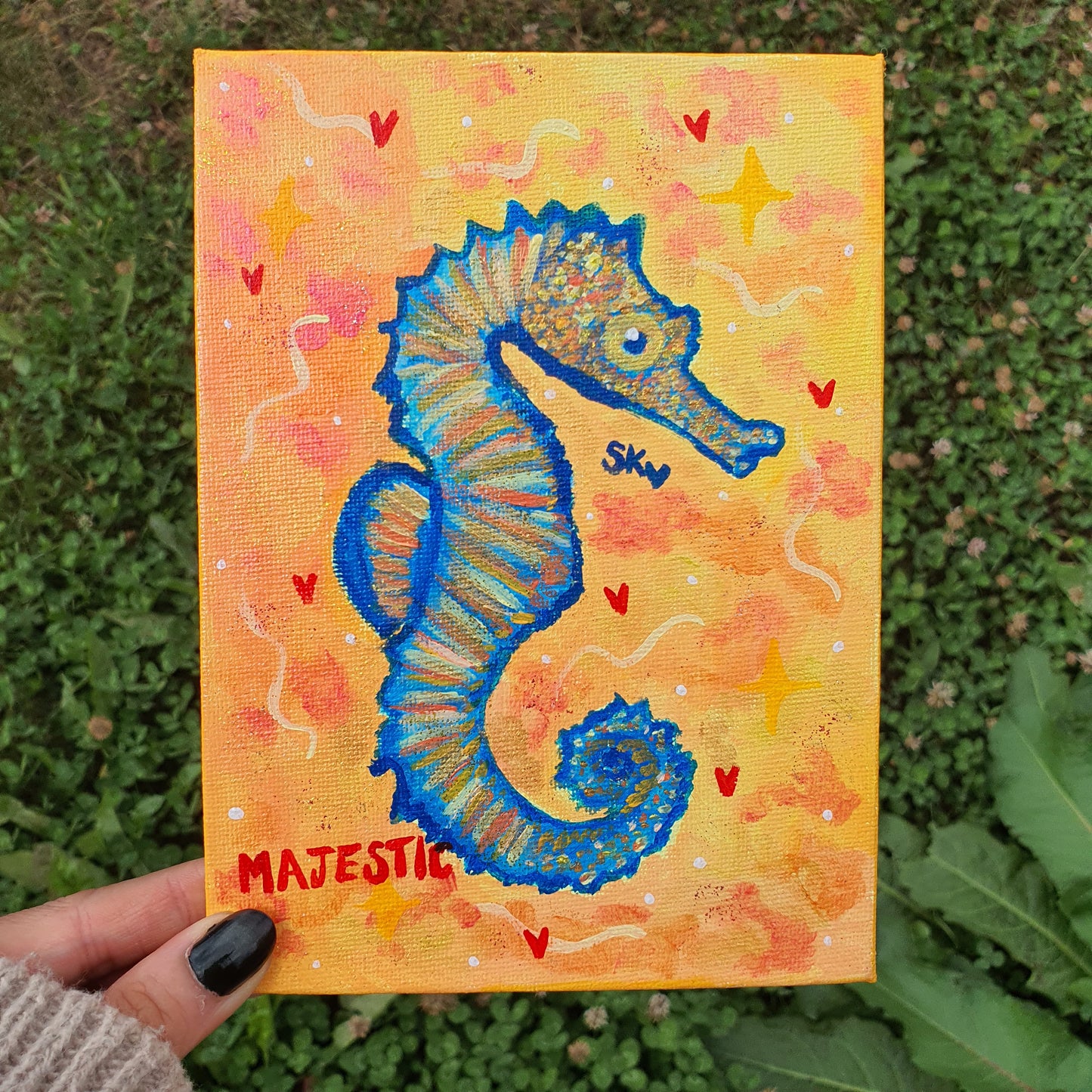 Seahorse Spirit Animal Canvas Original Painting