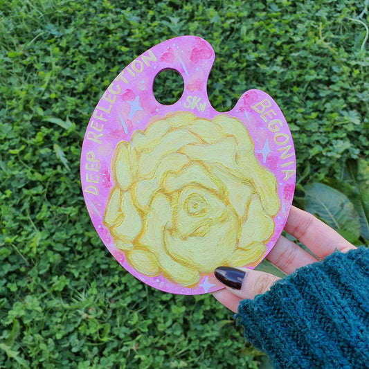 Flower Essence Yellow Begonia Reflection Original Painting