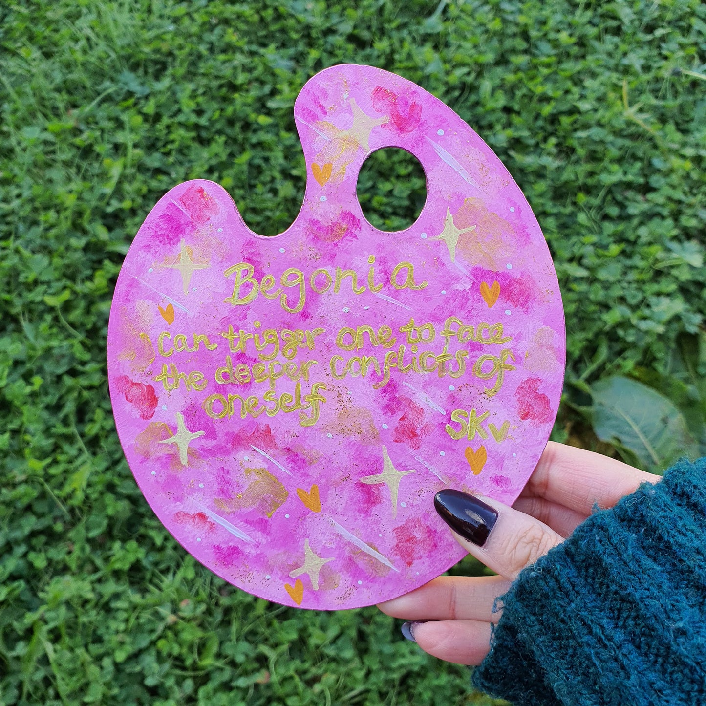 Flower Essence Yellow Begonia Reflection Original Painting