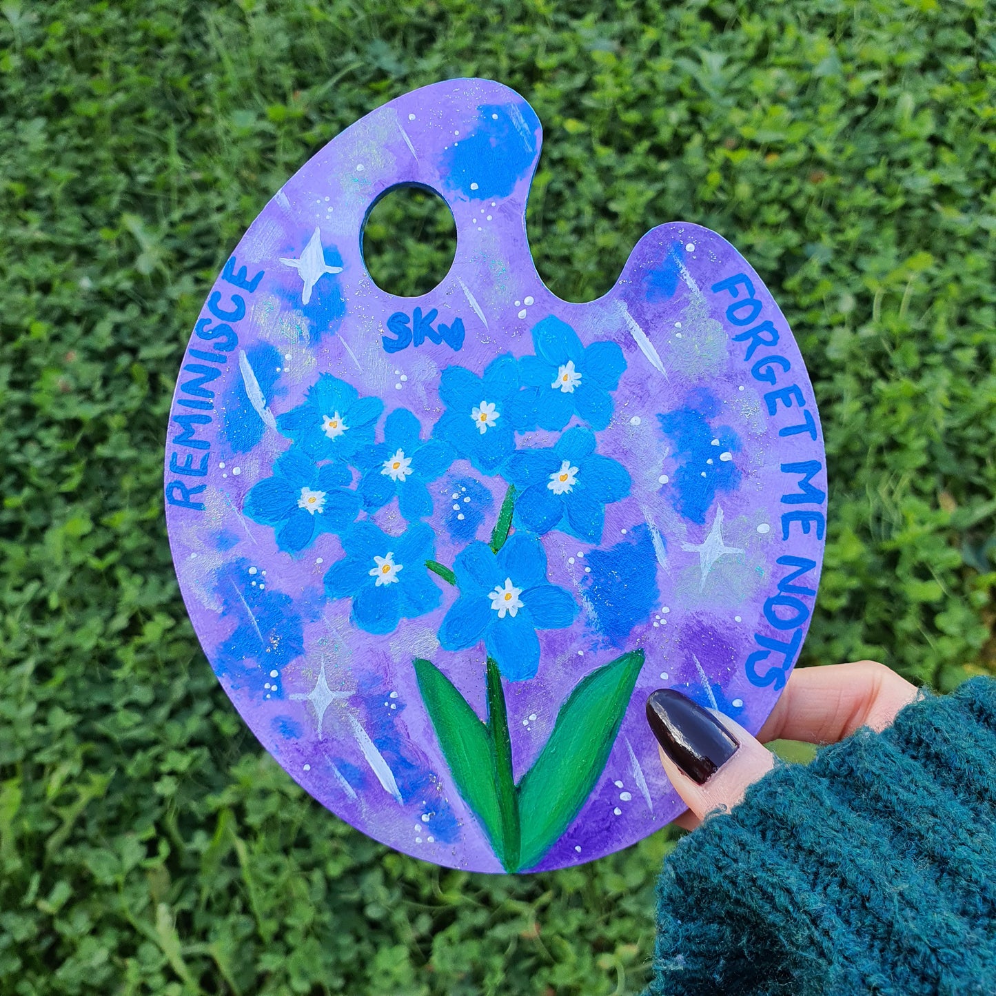 Flower Essence Blue Forget Me Nots Reminisce Original Painting