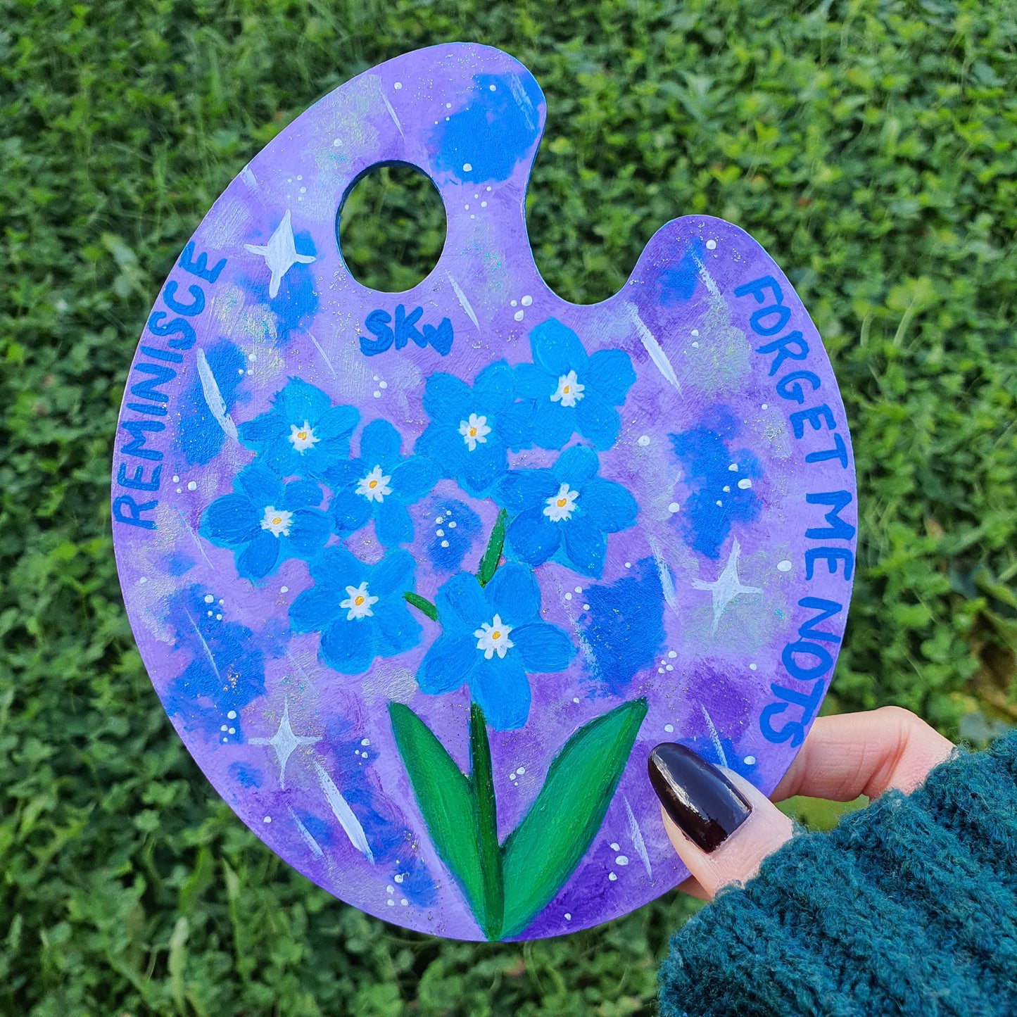 Flower Essence Blue Forget Me Nots Reminisce Original Painting