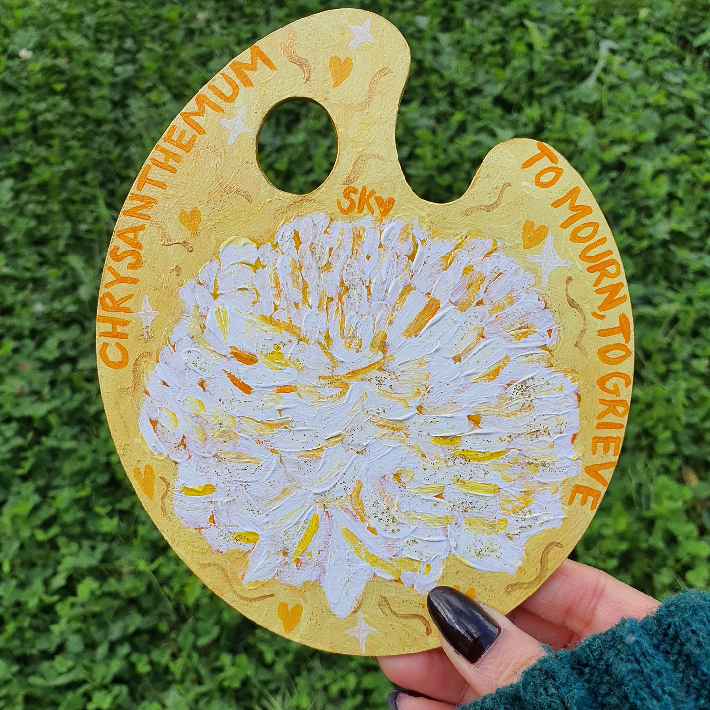 Flower Essence White Chrysanthemum Grief Original Painting