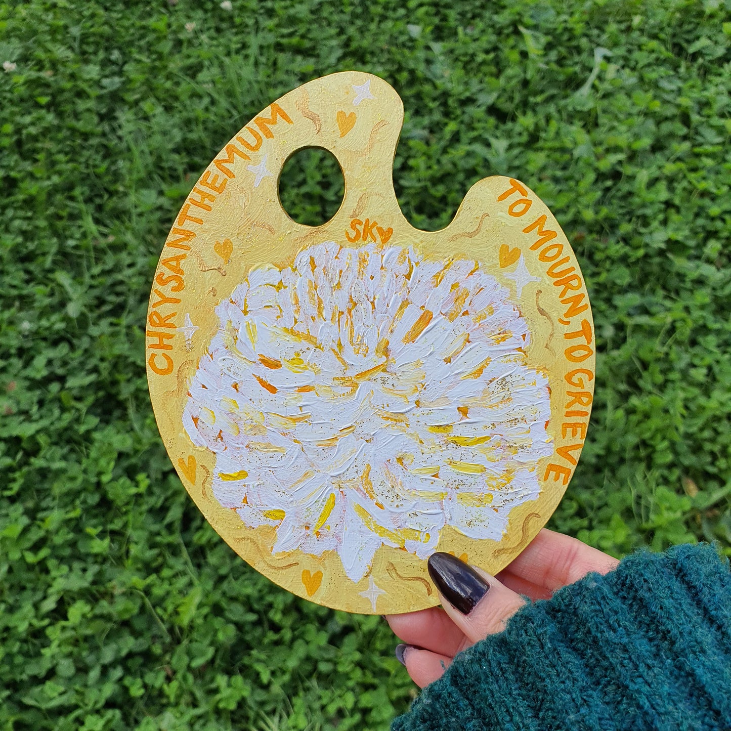 Flower Essence White Chrysanthemum Grief Original Painting