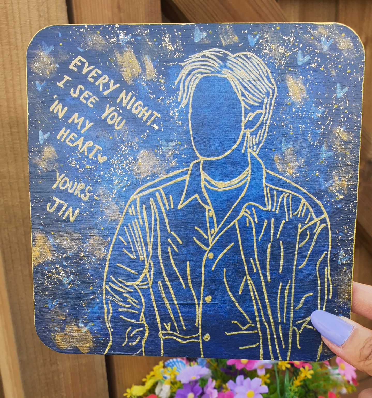 BTS Jin - Yours OST inspired Wooden Art Painting