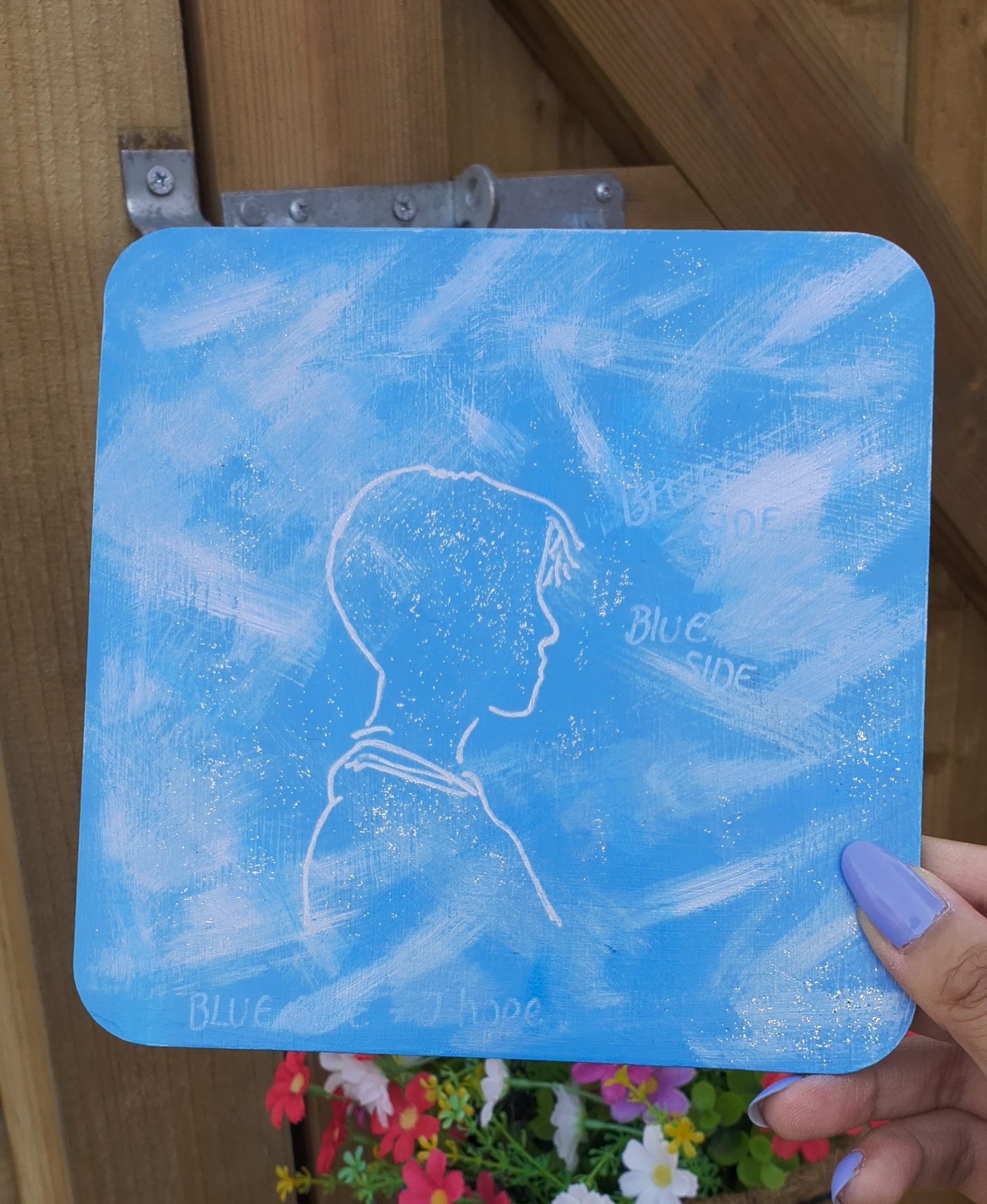 BTS Jhope - Blue Side inspired Wooden Art Painting