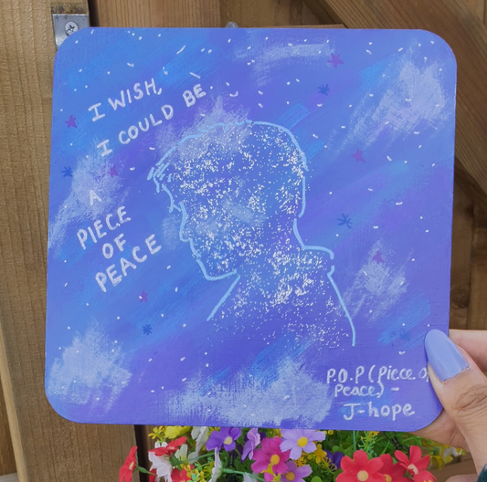 BTS Jhope - Piece of peace inspired Wooden Art Painting