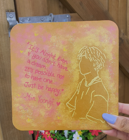 BTS Suga (Yoongi) - Quote Wooden Art Painting